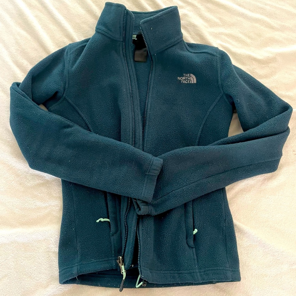 Blue North Face fleece jacket